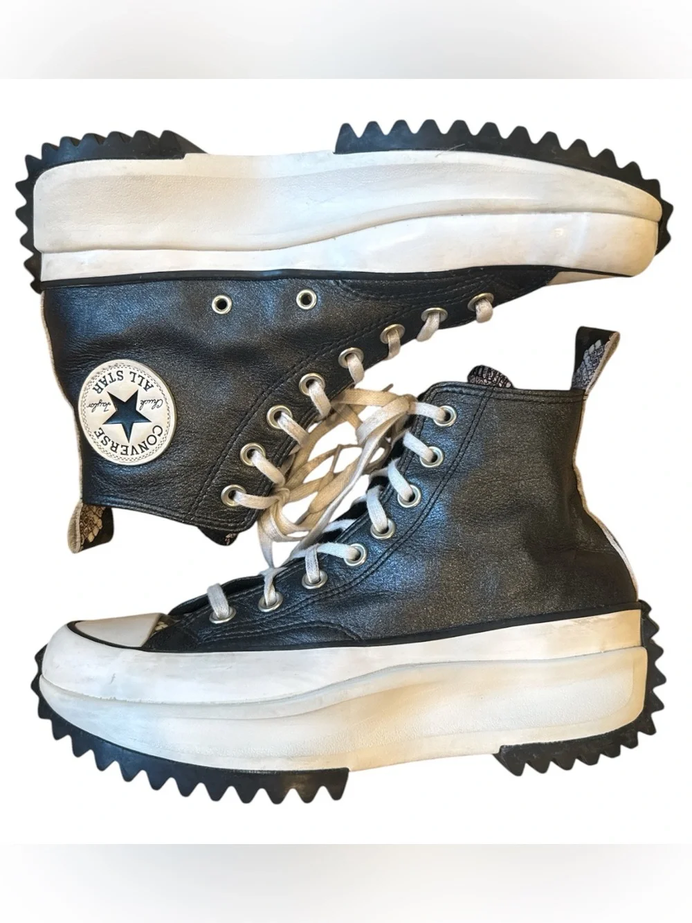 Converse Run Star Hike Leather Snakeskin High Top Sneakers Men’s 7, Women’s 8.5